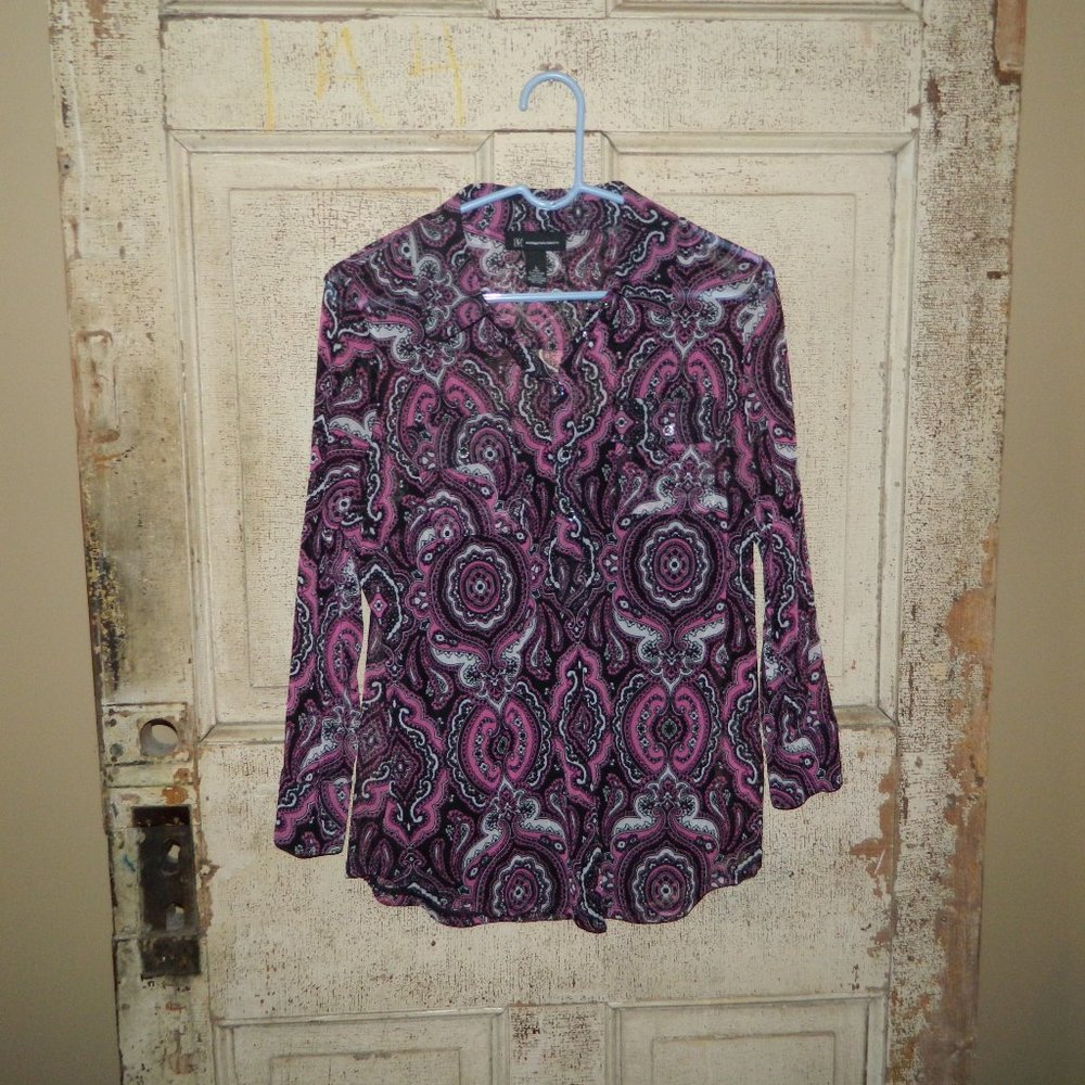 INC INTERNATIONAL CONCEPTS Sheer Blouse & Camisole Size Large  (B29)